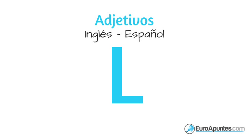 Adjetivos Con L Aprende Ingles Euroapuntes